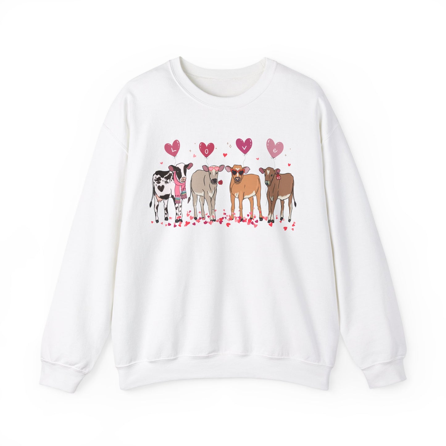 Cow Lover Valentines Unisex Crewneck Sweatshirt