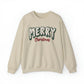 Merry Christmas Winter Floral Pattern Unisex Sweatshirt