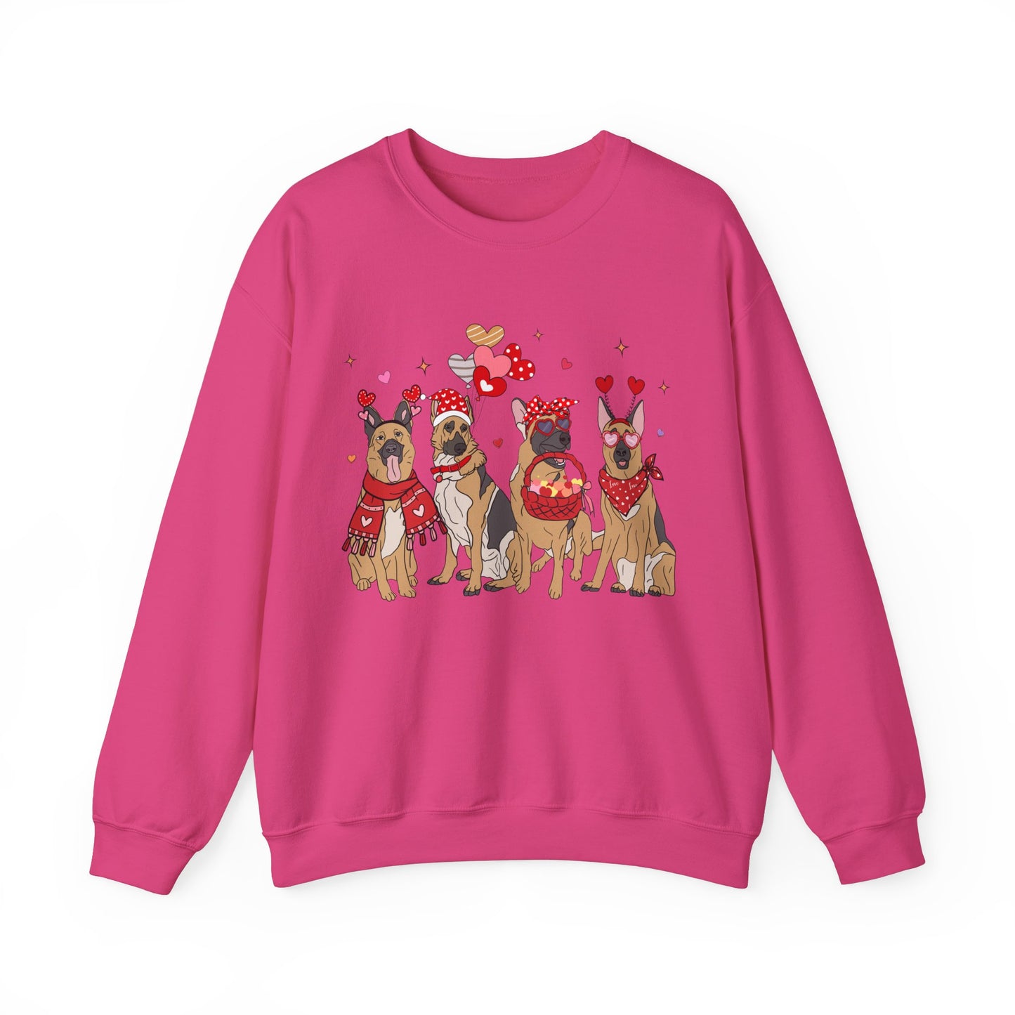 German Shepherd Dog Lover Love Balloon Valentines Unisex Crewneck Sweatshirt