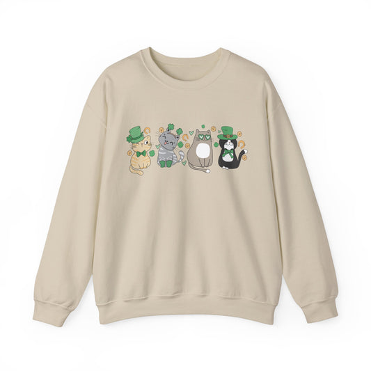 Cat Lover St. Patrick's Day Unisex Crewneck Sweatshirt