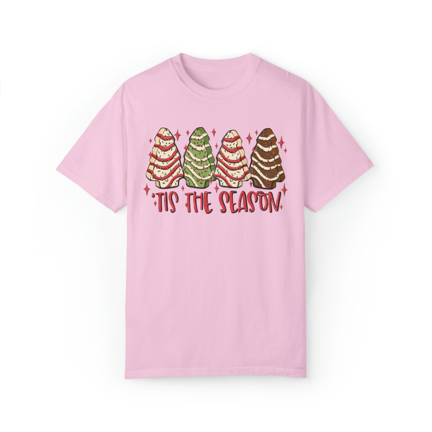 Tis The Season Christmas Tree Cakes Comfort Colors Unisex Garment-Dyed T-shirt