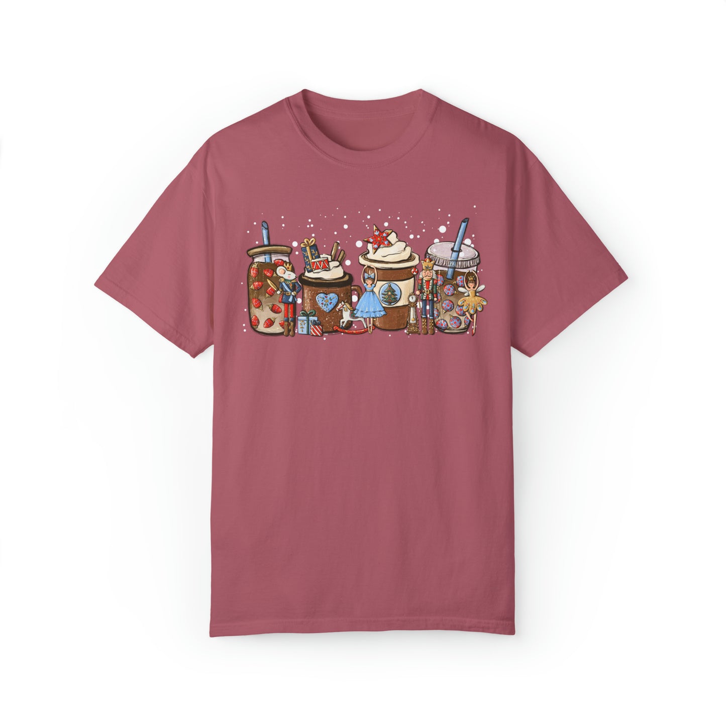 Nutcracker Coffee Latte Christmas Unisex Garment-Dyed T-shirt