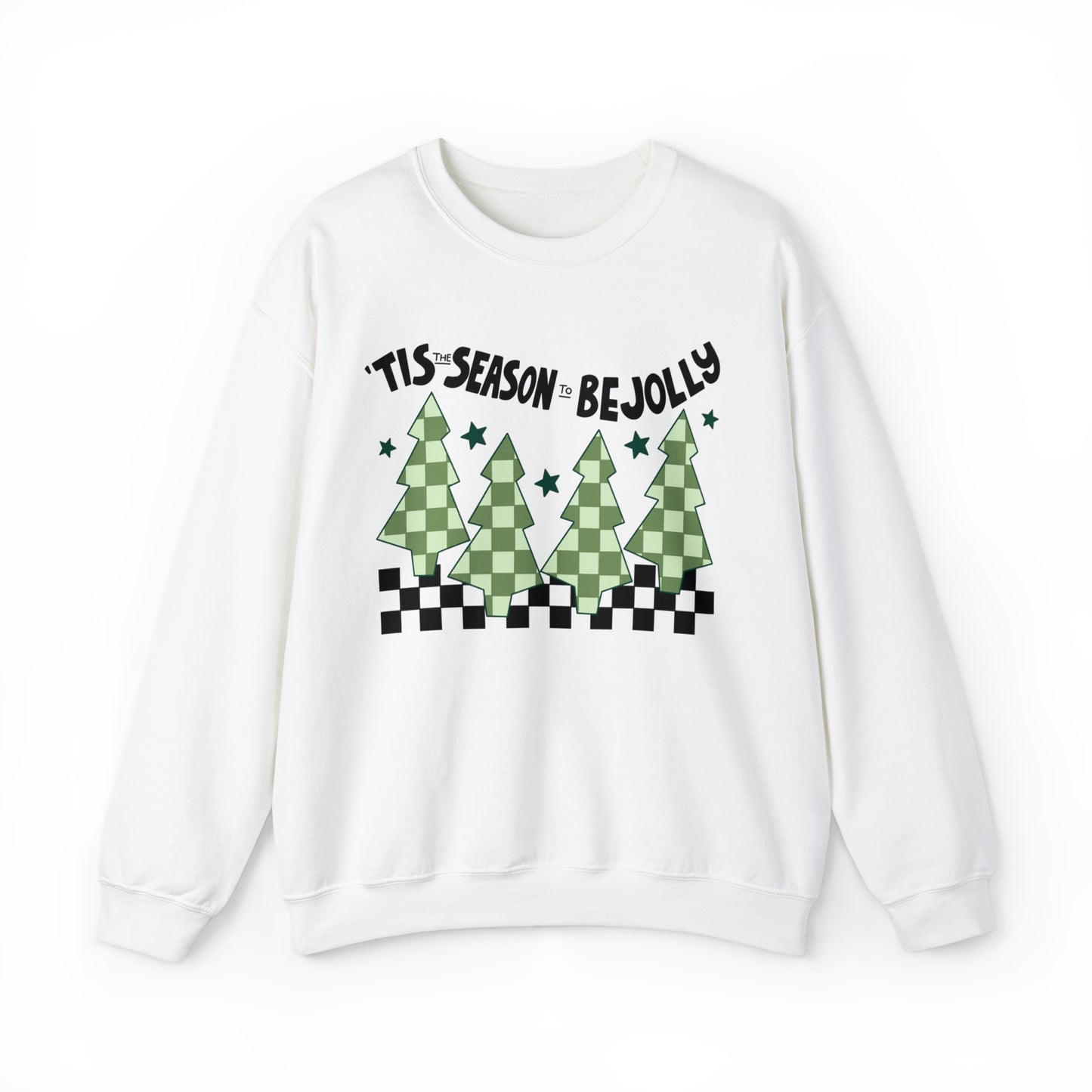 Tis The Season To Be Jolly Checkered Christmas Unisex Sweatshirt