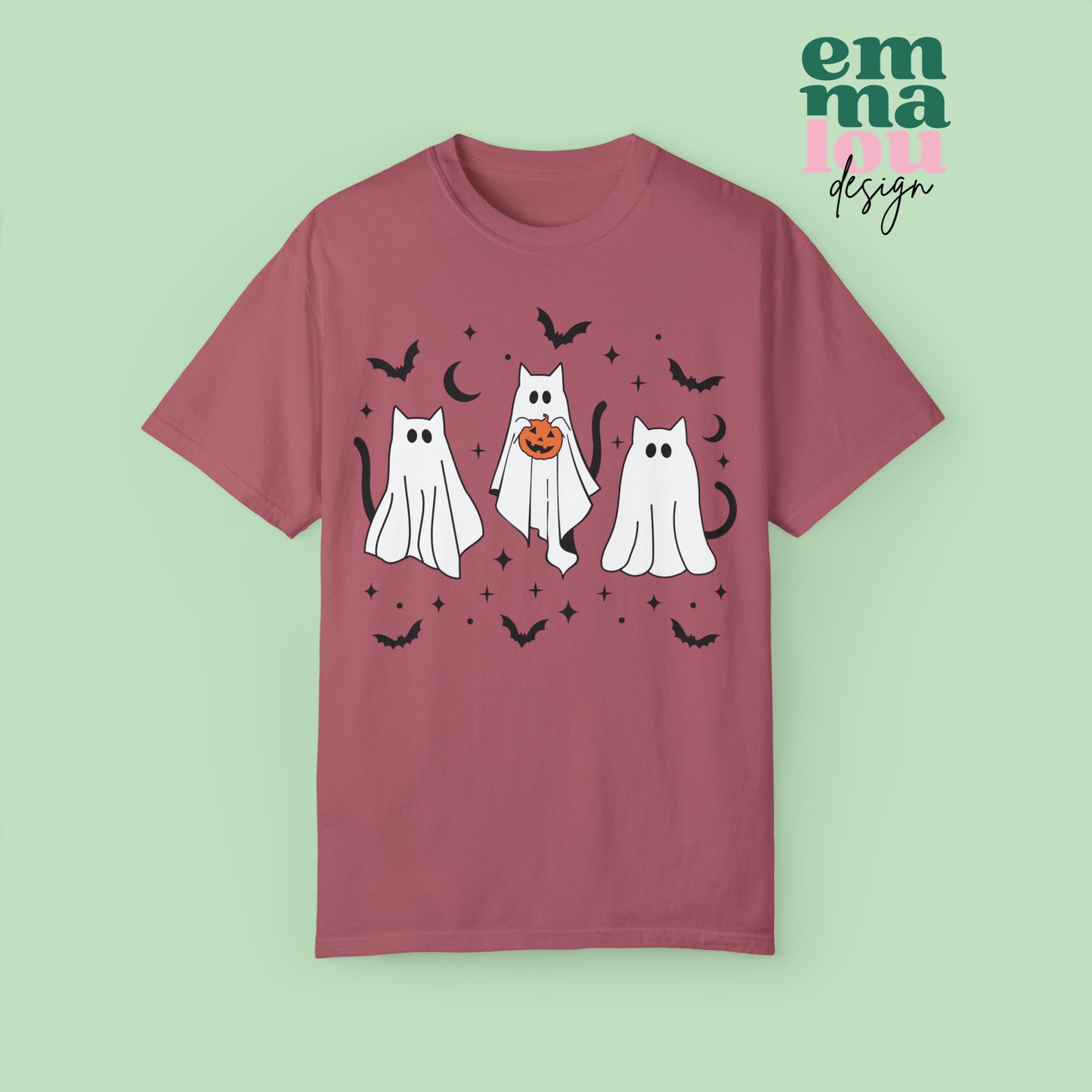 The Cats Dressed Up as Ghosts for Halloween to Trick or Treat  Comfort Colors Unisex Garment-Dyed T-shirt