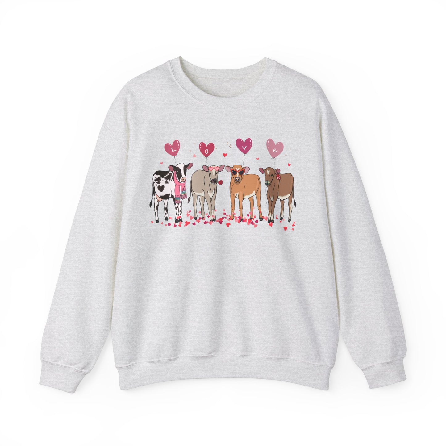 Cow Lover Valentines Unisex Crewneck Sweatshirt