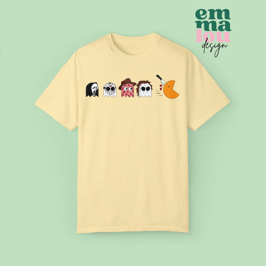 Horror Movie Pac Man Characters Halloween Comfort Colors Unisex Garment-Dyed T-shirt