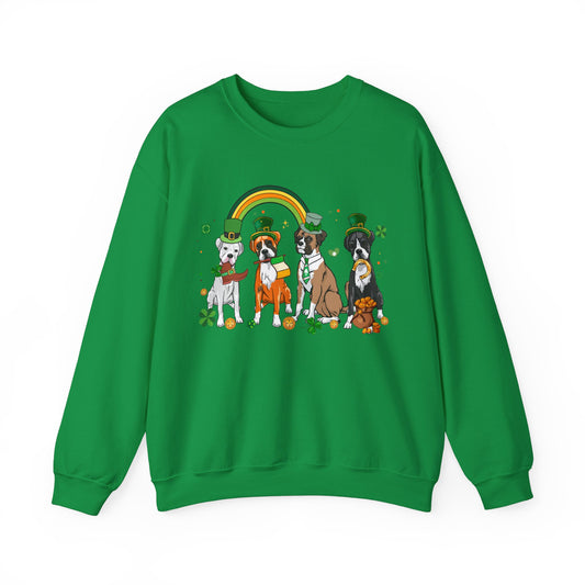 Boxer Dog Lover St. Patrick's Day Unisex Crewneck Sweatshirt