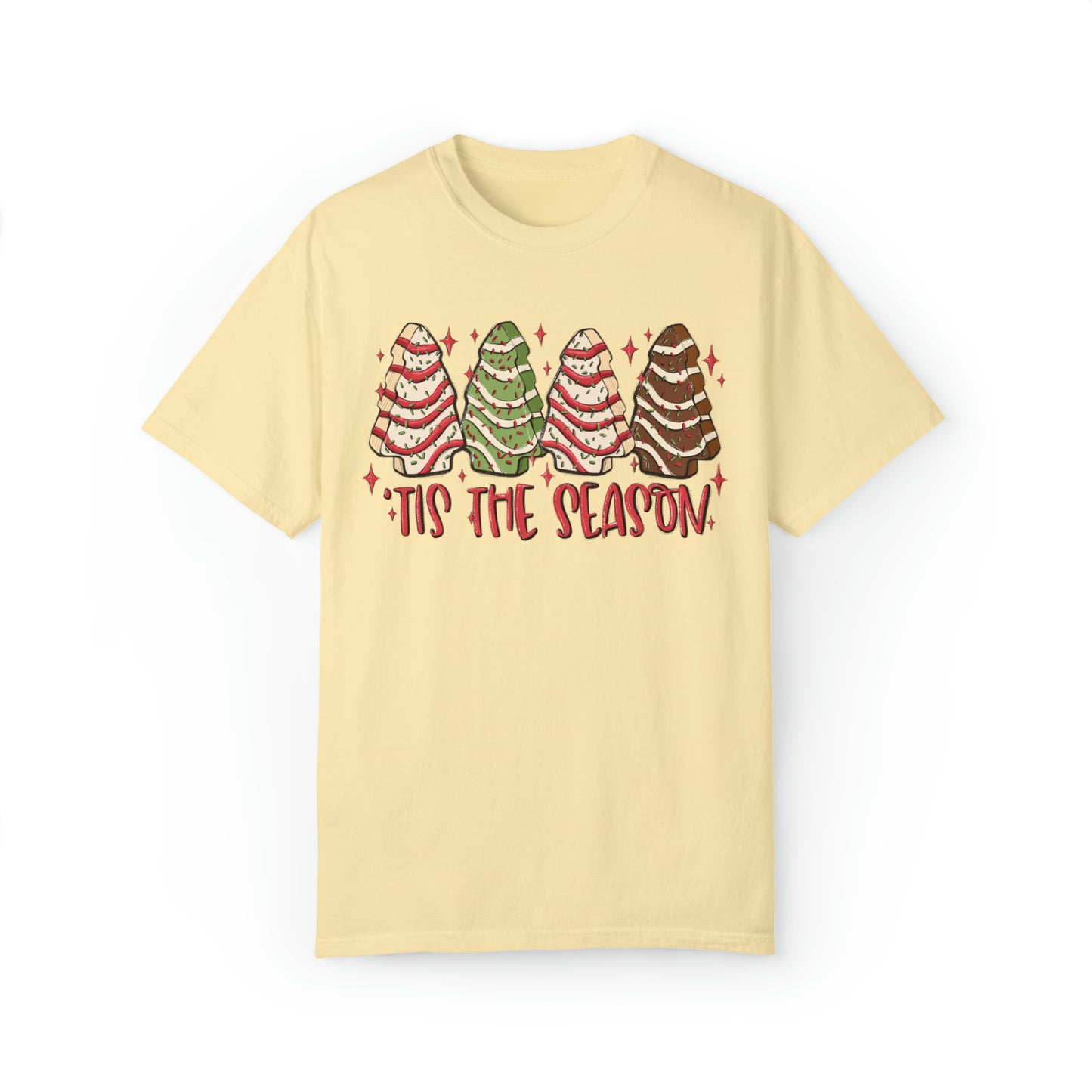 Tis The Season Christmas Tree Cakes Comfort Colors Unisex Garment-Dyed T-shirt