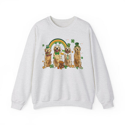 Golden Retriever Dog Lover St. Patrick's Day Unisex Crewneck Sweatshirt