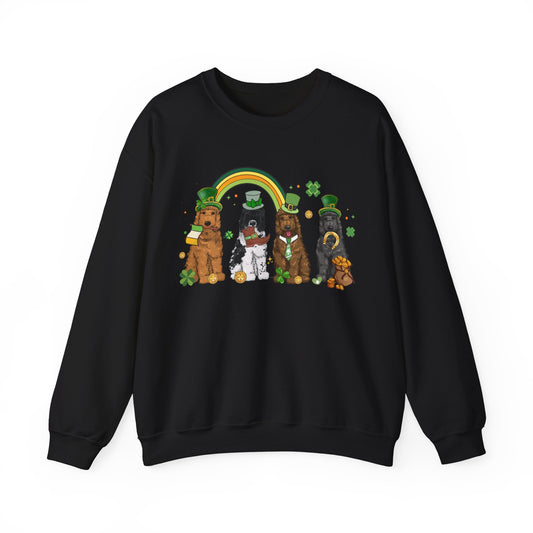 Golden Doodle Dog Lover St. Patrick's Day Unisex Crewneck Sweatshirt