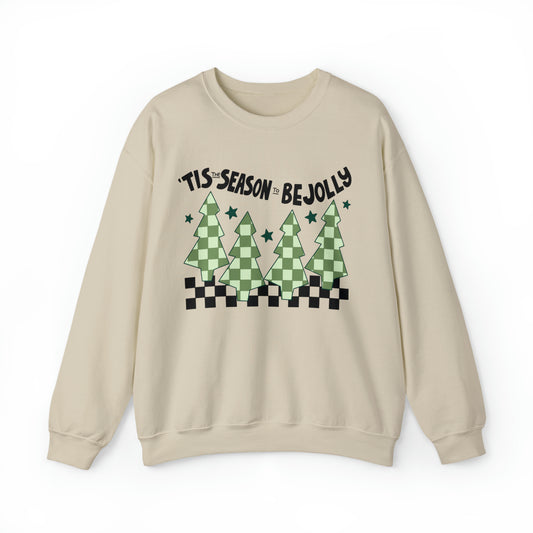 Tis The Season To Be Jolly Checkered Christmas Unisex Sweatshirt