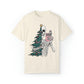 Half Marry, Half Scary Christmas Tree and Skeleton Holiday Unisex Garment-Dyed T-shirt