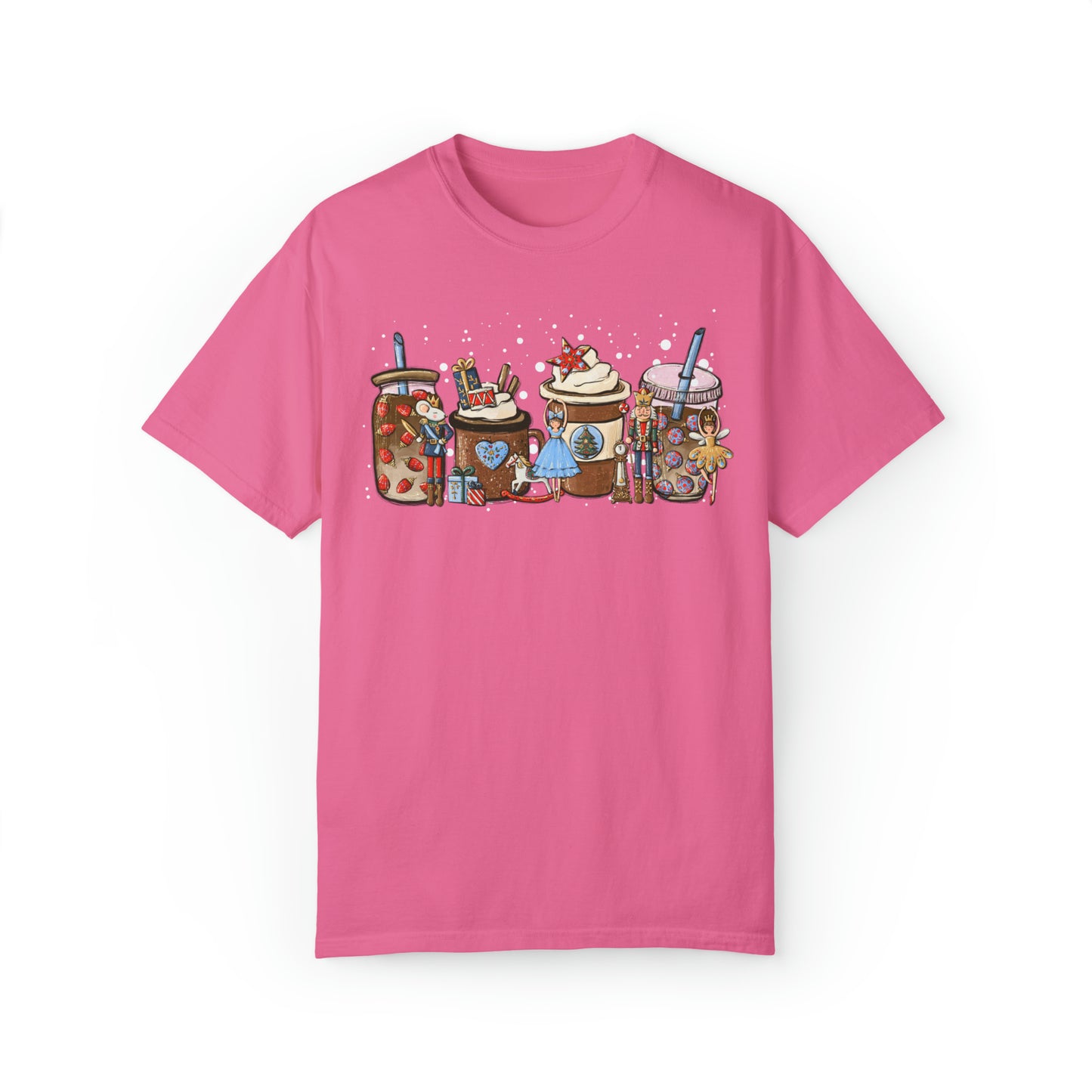 Nutcracker Coffee Latte Christmas Unisex Garment-Dyed T-shirt