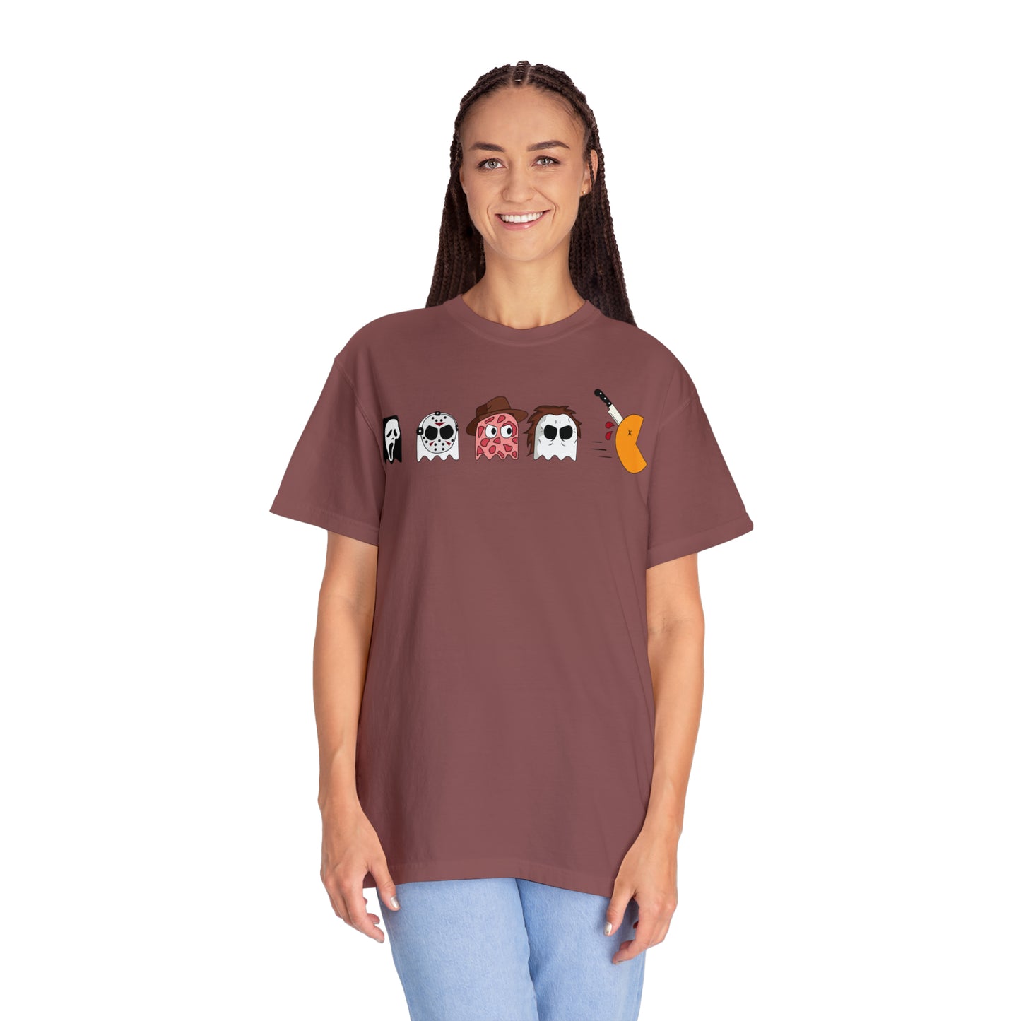 Horror Movie Pac Man Characters Halloween Comfort Colors Unisex Garment-Dyed T-shirt