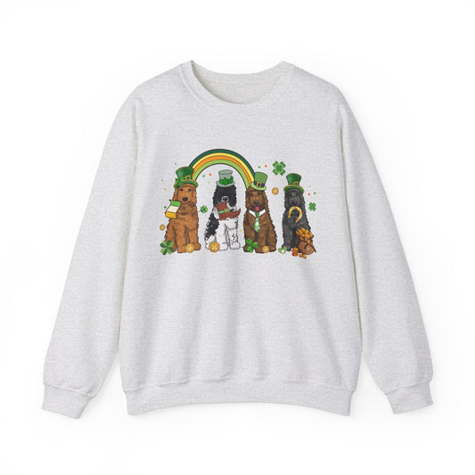 Golden Doodle Dog Lover St. Patrick's Day Unisex Crewneck Sweatshirt