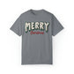 Merry Christmas Winter Floral Pattern Comfort Colors Unisex Garment-Dyed T-shirt