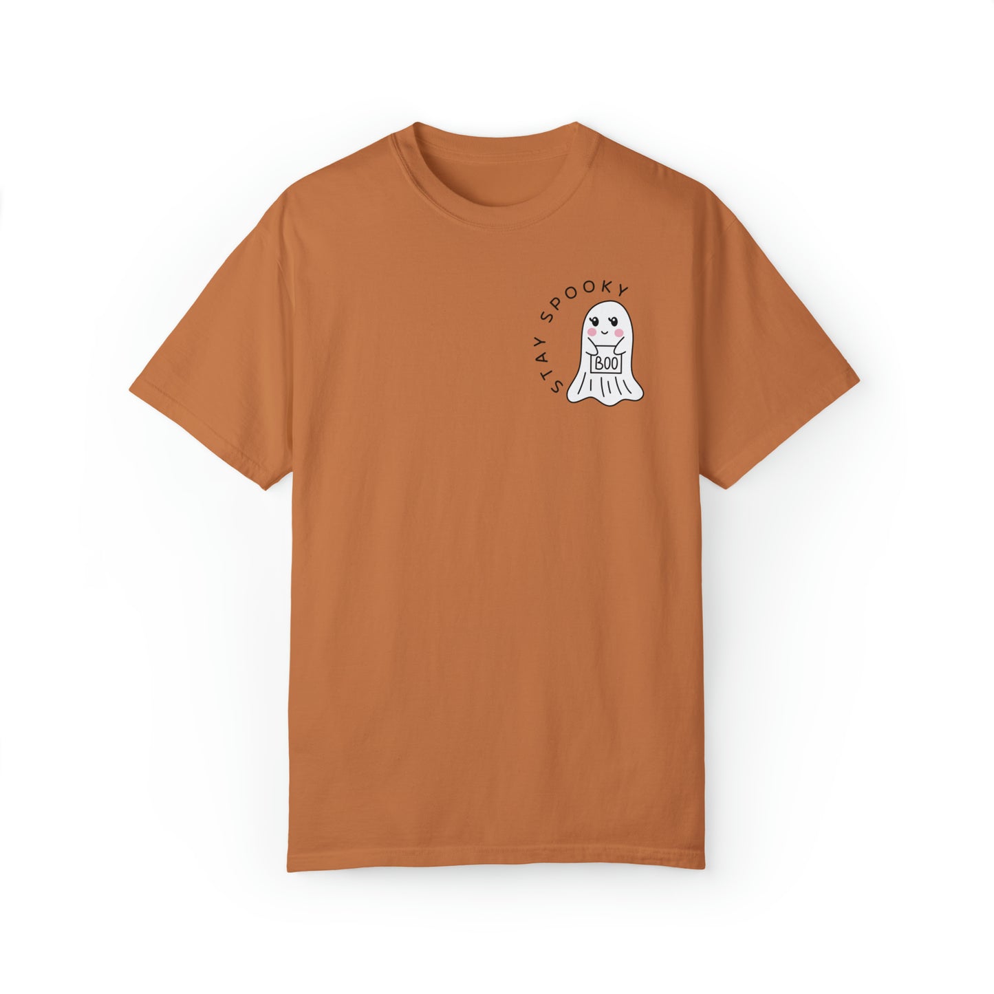 Stay Spooky Cute Ghost Pocket Design Halloween Comfort Colors Unisex Garment-Dyed T-shirt