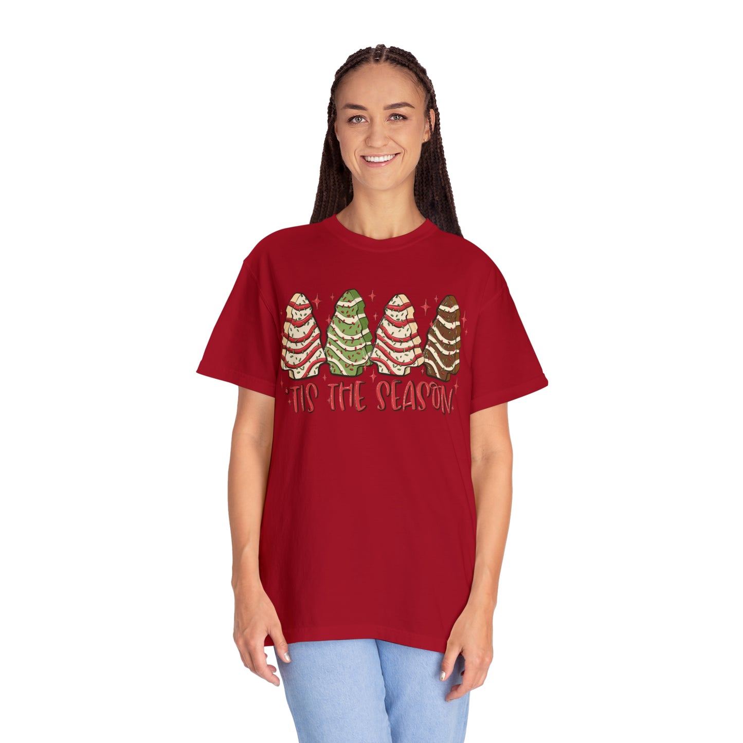 Tis The Season Christmas Tree Cakes Comfort Colors Unisex Garment-Dyed T-shirt