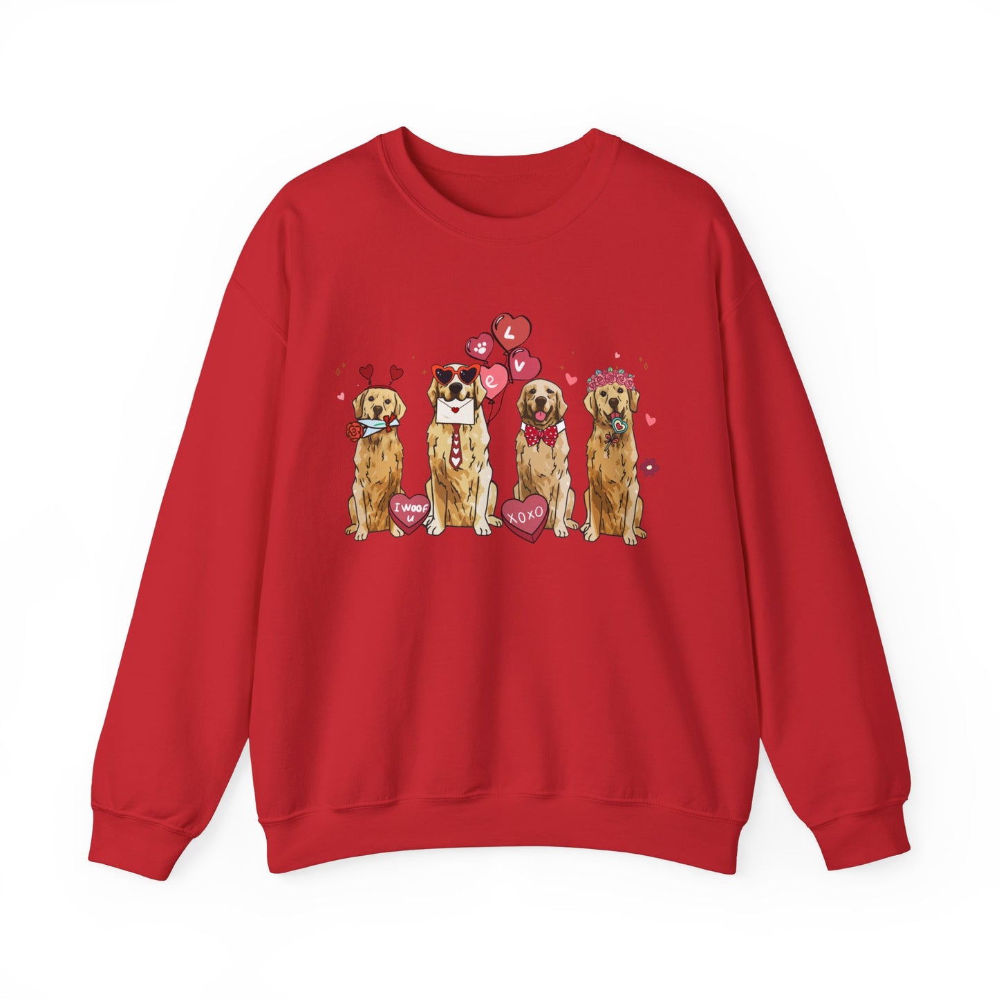 Golden Retriever Lover Valentines Unisex Crewneck Sweatshirt