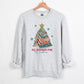 All Booked for Christmas Book Lover Christmas Tree Unisex Sweatshirt