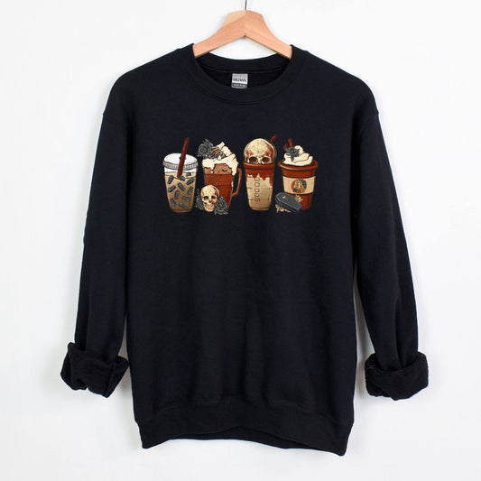 Goth Skull & Goffins Fall Latte Halloween Unisex Sweatshirt