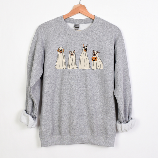 Ghost Dog Spooky Retro Halloween Unisex Sweatshirt