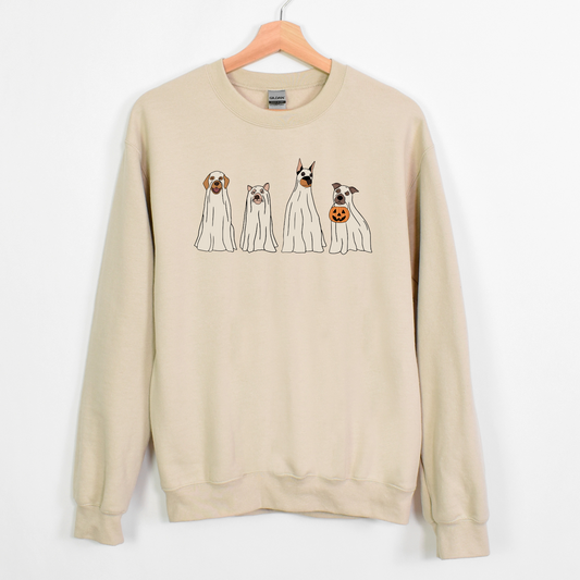 Ghost Dog Spooky Retro Halloween Unisex Sweatshirt