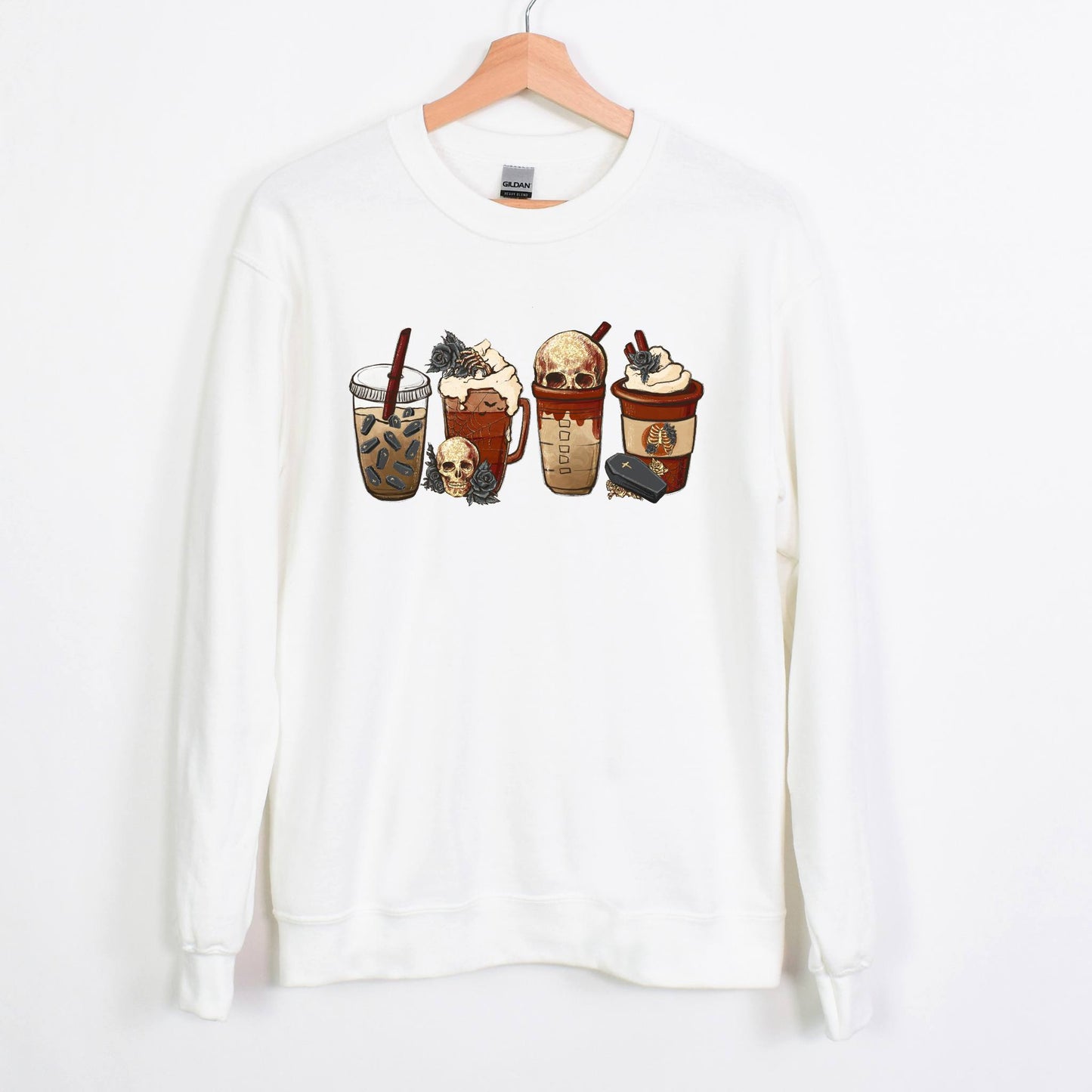 Goth Skull & Goffins Fall Latte Halloween Unisex Sweatshirt