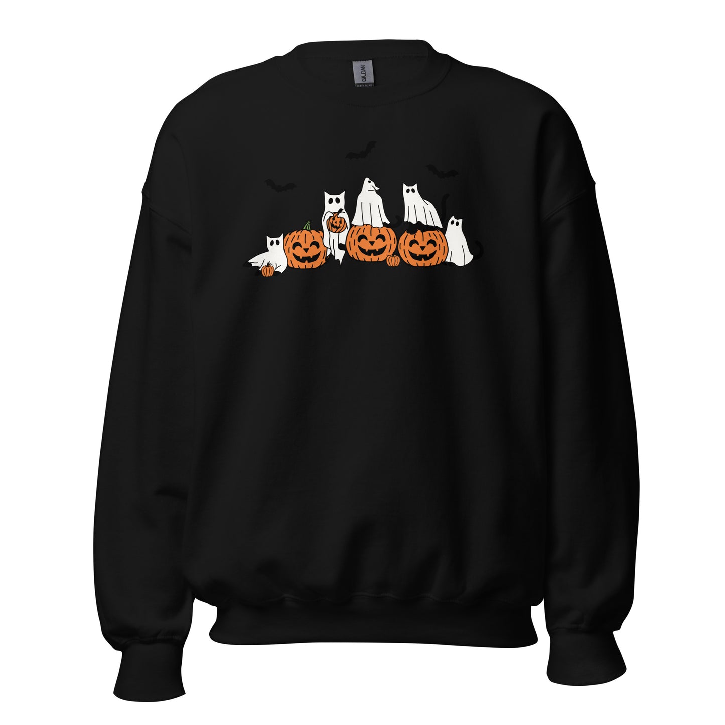 Ghost Cats with Pumpkins Halloween Unisex Sweatshirt