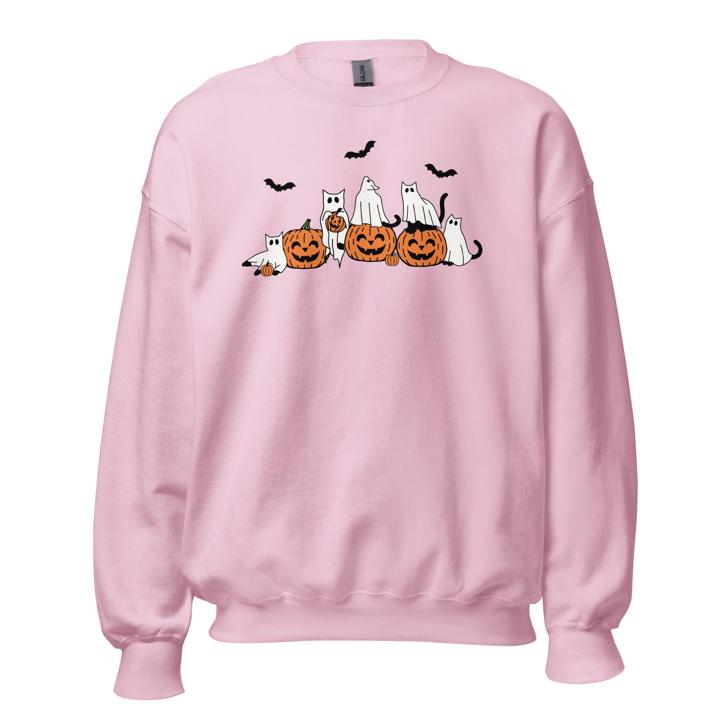 Ghost Cats with Pumpkins Halloween Unisex Sweatshirt