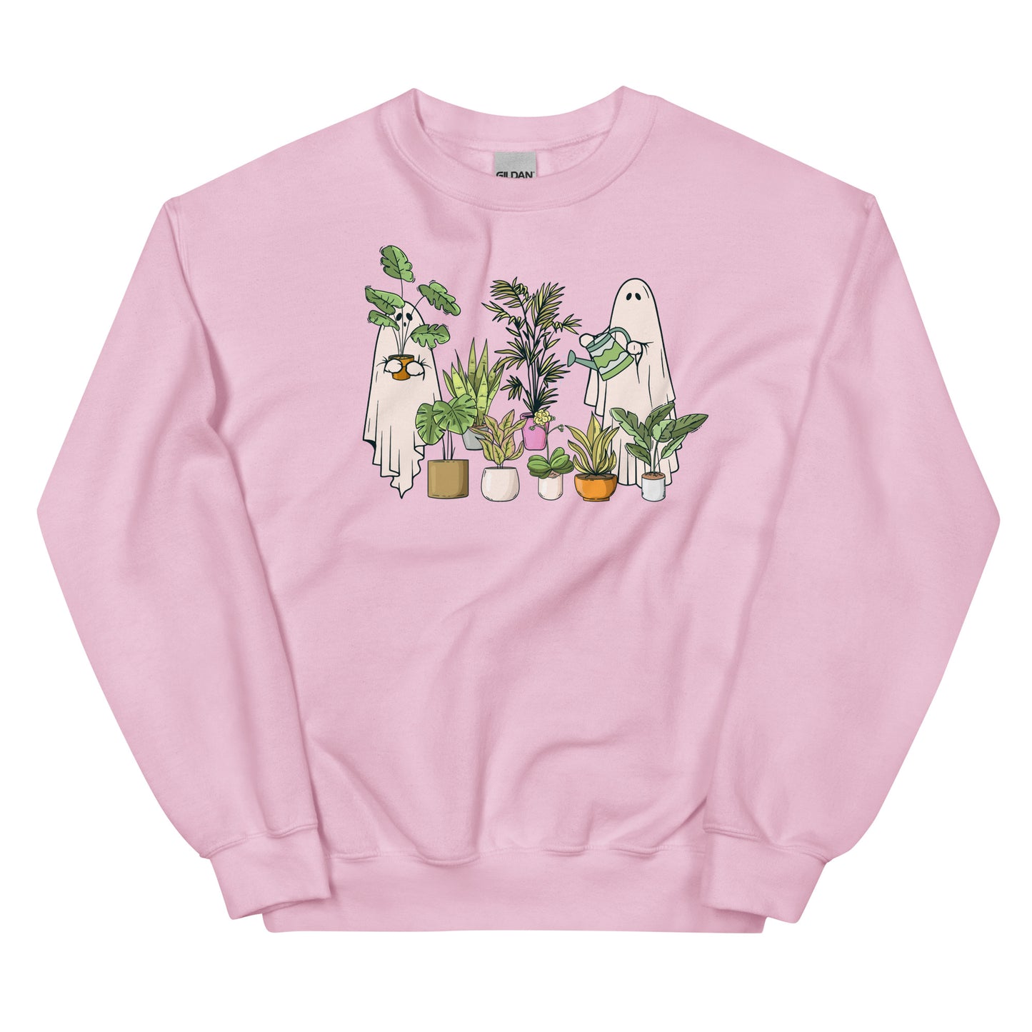 Ghostly Green Thumbs: Ghost Plant Lovers Watering House Plants Unisex Sweatshirt