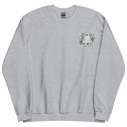 Embroidered Floral Ghost Stay Spooky Halloween Unisex Sweatshirt