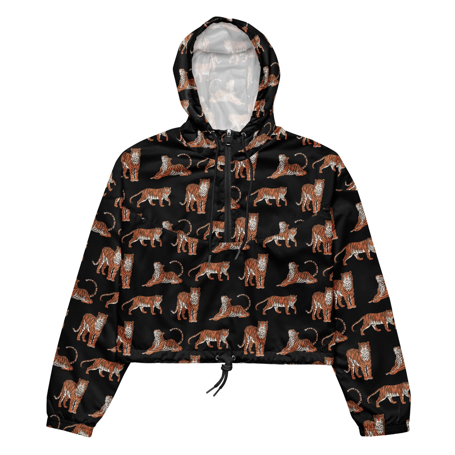 Black Bengal Tiger Women’s Cropped Windbreaker